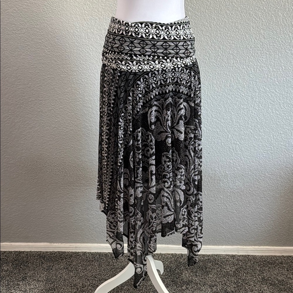 INC Intl’ Concepts Black/White Asymmetrical convertible dress/skirt Maxi Skirt - Picture 4 of 6